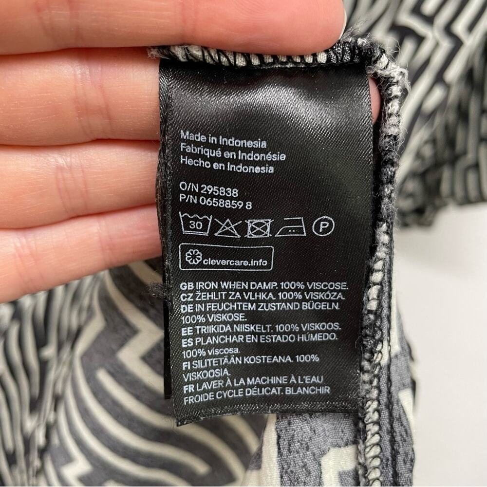 GP & J Baker X H&M Black & White Geometric Print Swing Mini Dress Womens 12 - Picture 8 of 9